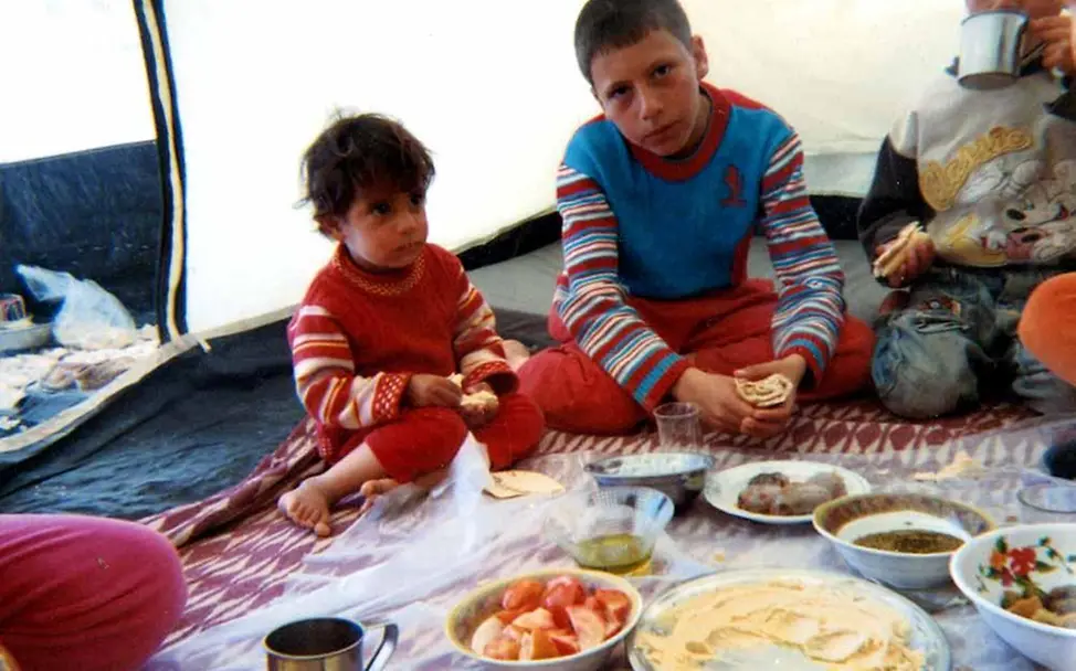 Beim Frühstück Flüchtlingslager Zaatari: Beim Frühstück