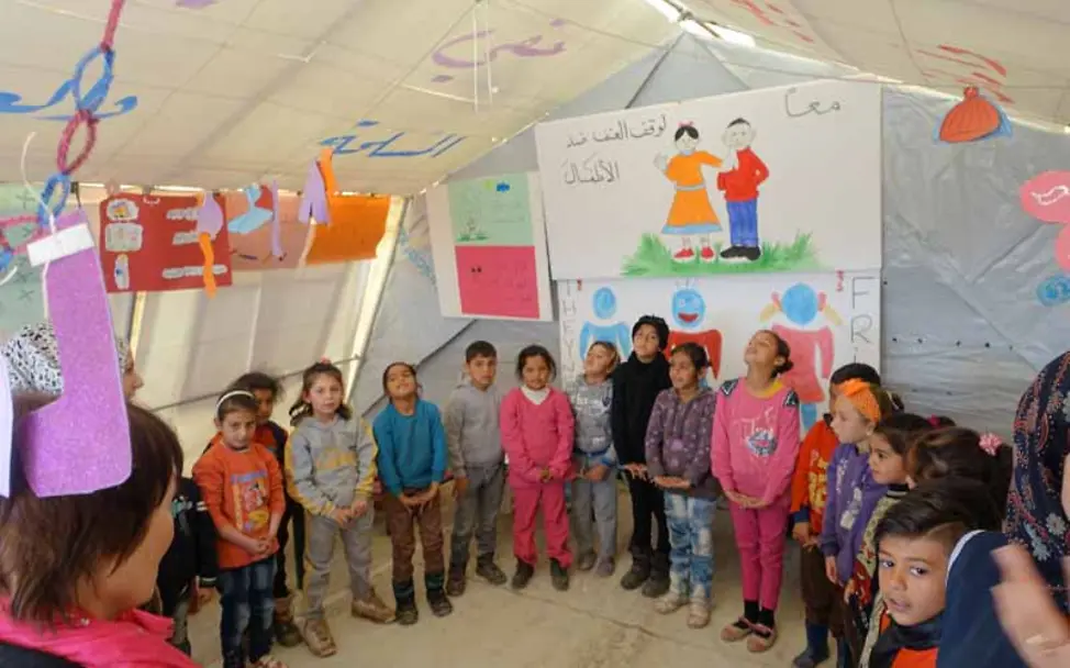 Hier lernen die Kinder mit ihren Gefühlen umzugehen | © UNICEF/Valeska Lamberti Libanon-Projektreise: In diesem Kreis lernen die Kinder ihre Gefühle wahrzunehmen und zu teilen