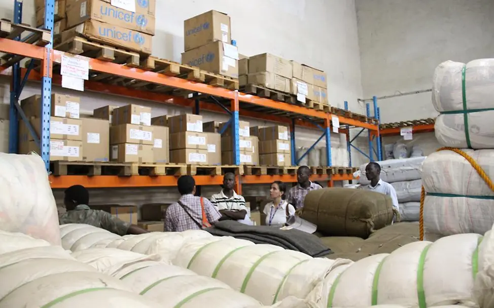 Hier lagern Hilfsgüter für Krisenfälle Burundi Warenlager Hilfsgüter