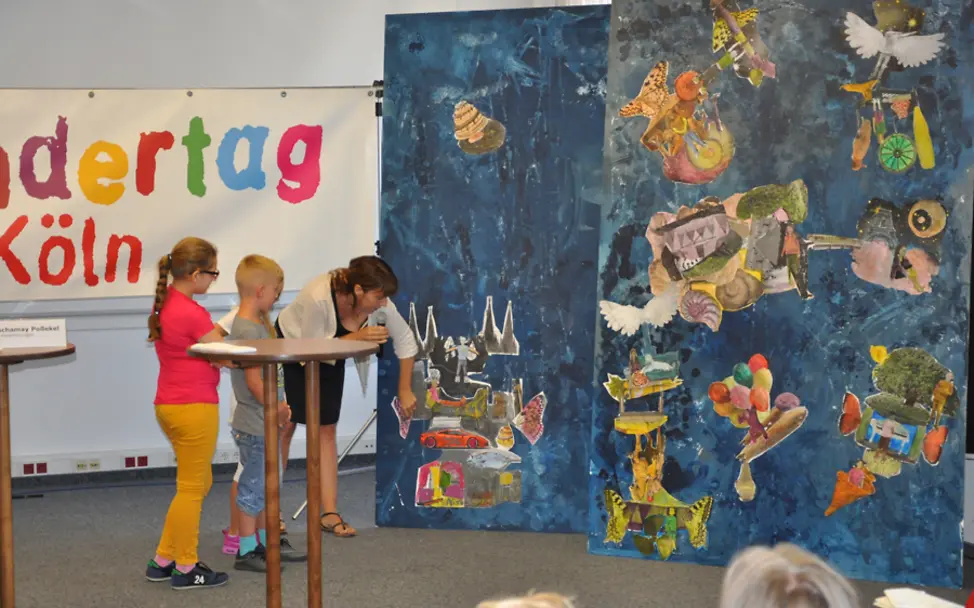 Weltkindertag: Bunte Collage im Kölner Lino-Club | © Neues Handeln Weltkindertag: Bunte Collage der Kinder im Kölner Lino-Club