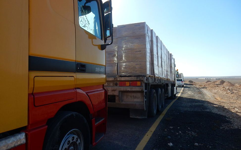 Projektreise Jordanien: Trucks voller UNICEF-Hilfsgüter