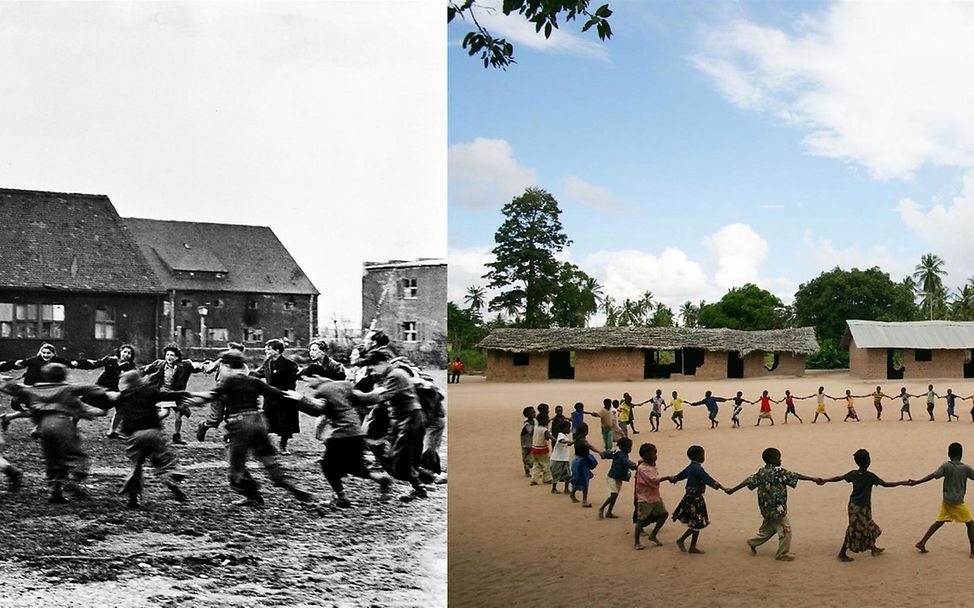 70 Jahre UNICEF: Kinder beim Tanzen im Jahre 1946 und 2006