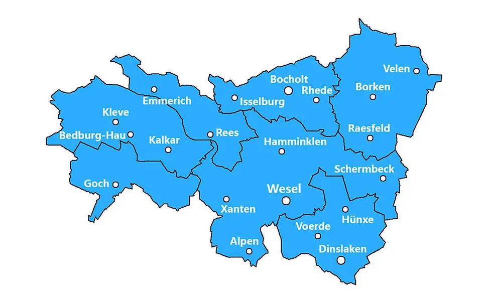 Großraum Wesel Karte Großraum Wesel