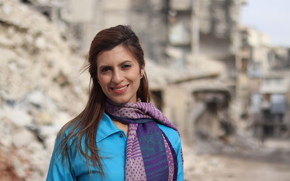 Syrien Jahrestag: UNICEF-Mitarbeiterin Basma Ourfali in Aleppo