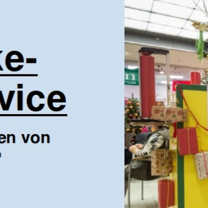 Hinweis auf Geschenke-Einpackservice © Schwarzwald City Freiburg Hinweis auf Geschenke-Einpackservice © Schwarzwald City Freiburg