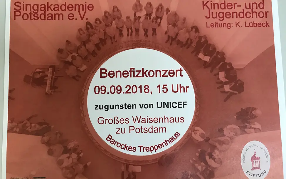 Plakat Benefizkonzert | ©  Stiftung Großes Waisenhaus zu Potsdam/Singakademie Potsdam
