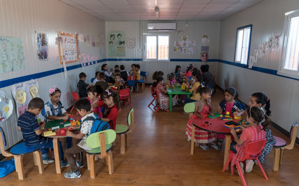 Zaatari in Jordanien: Blick in eine Kindergarten-Gruppe