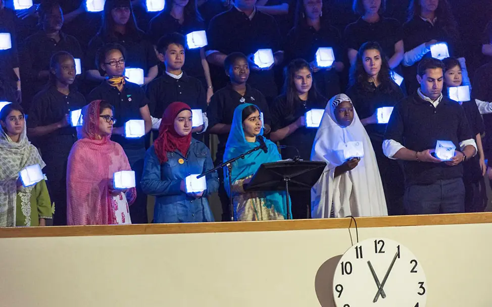 Malala Yousafzai eröffnet den Gipfel für nachhaltige Entwicklung. | © UNICEF/Garten, UN Photo Hauptquartier Vereinte Nationen: Malala Yousafzai bei ihrer Rede zur Eröffnung des Gipfels für nachhaltige Entwicklung