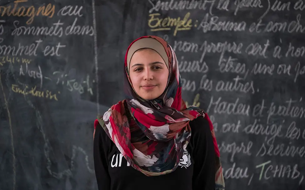 Die 21-jährige Muzoon macht sich für Bildung stark. | © UNICEF/Sokhin muzoon-UN060498