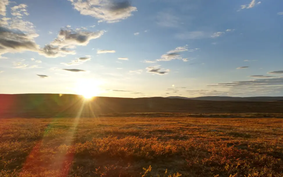 Nordkap-Wanderer Lukas Bion: Sonnenaufgang über dem Feld | Lukas Bion Nordkap-Wanderer Lukas Bion: Sonnenaufgang über dem Feld