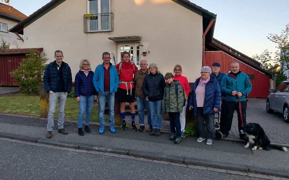 Nordkap-Wanderer Lukas am Abreisetag mit seiner Familie