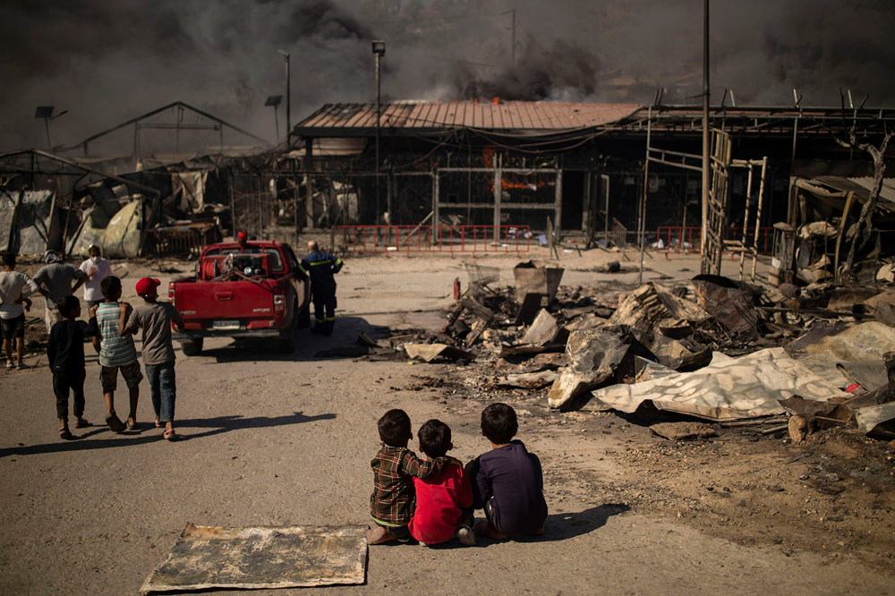 Lesbos, Greece: The flames of misery