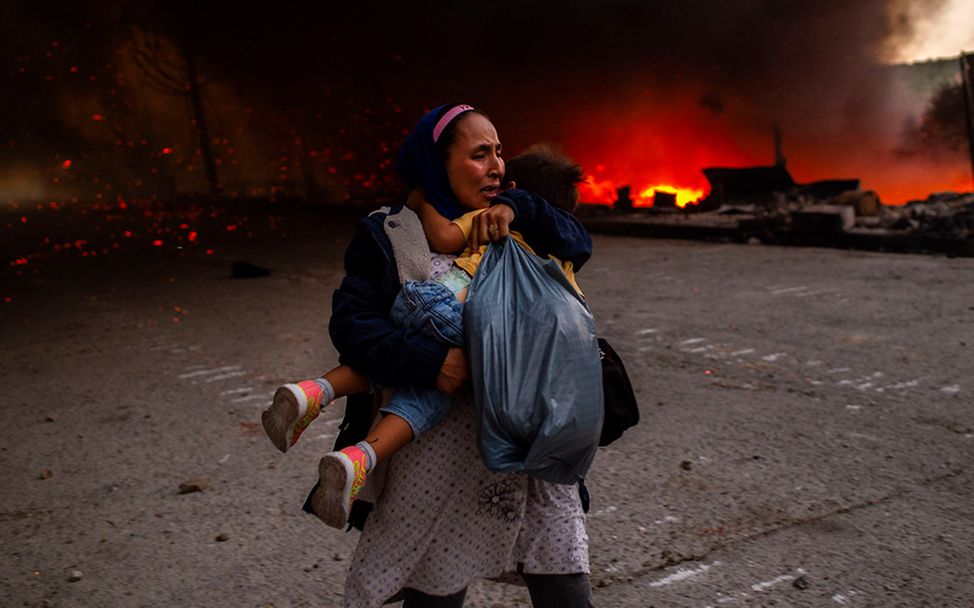 Lesbos, Greece: The flames of misery