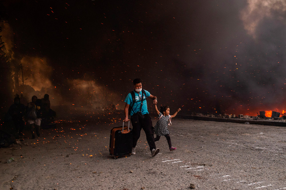 Lesbos, Greece: The flames of misery