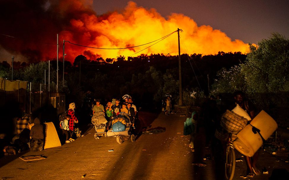 Lesbos, Greece: The flames of misery