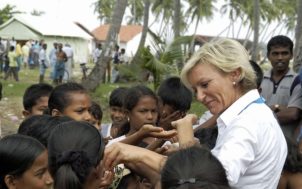 UNICEF-Botschafterin Sabine Christiansen in Sri Lanka. 