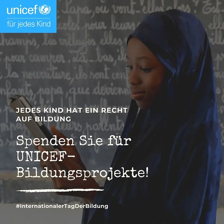 Spenden Sie für Bildung! © UNICEF/UN0535990/Dejongh Spenden Sie für Bildung! © UNICEF/UN0535990/Dejongh