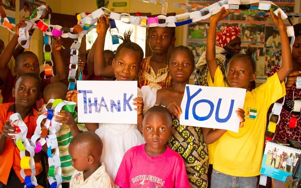 Thank you an die UNICEF-Unterstützer aus Deutschland. © UNICEF Sierra Leone/Angela Griep Thank you an die UNICEF-Unterstützer aus Deutschland. © UNICEF Sierra Leone/Angela Griep