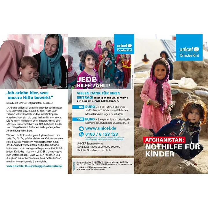 Afghanistan - Nothilfe für Kinder Der Prospekt zur Afghanistan Nothilfe