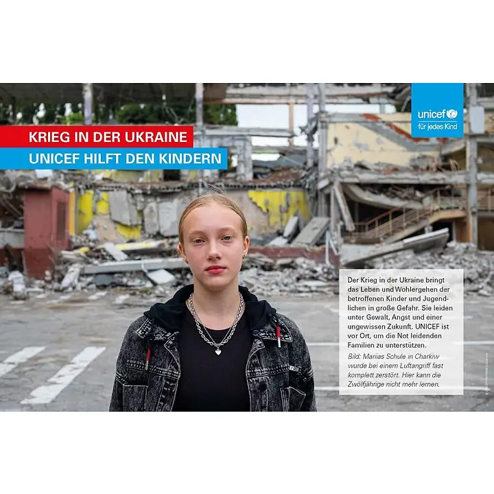 Ausstellung Krieg in der Ukraine. | © UNICEF Vorschau zum Material Ausstellung Krieg in der Ukraine