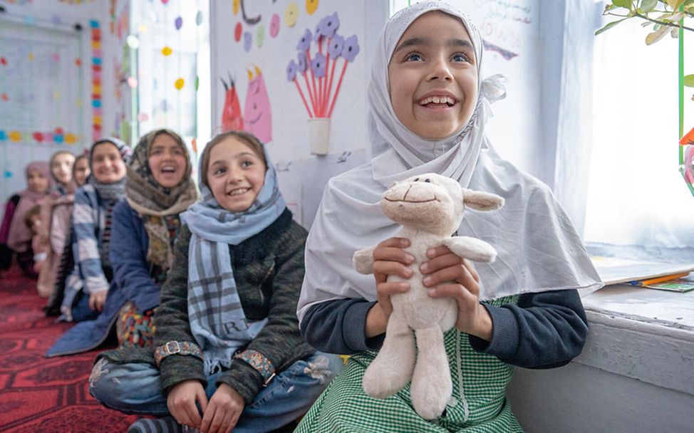 Afghanistan Krise: Lachende Kinder in einem kinderfreundlichen Zentrum von UNICEF