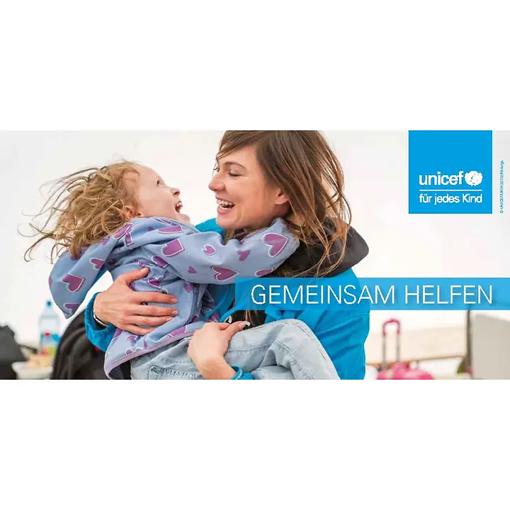Gemeinsam helfen - Katastrophen weltweit Deckblatt des UNICEF Faltblatts
