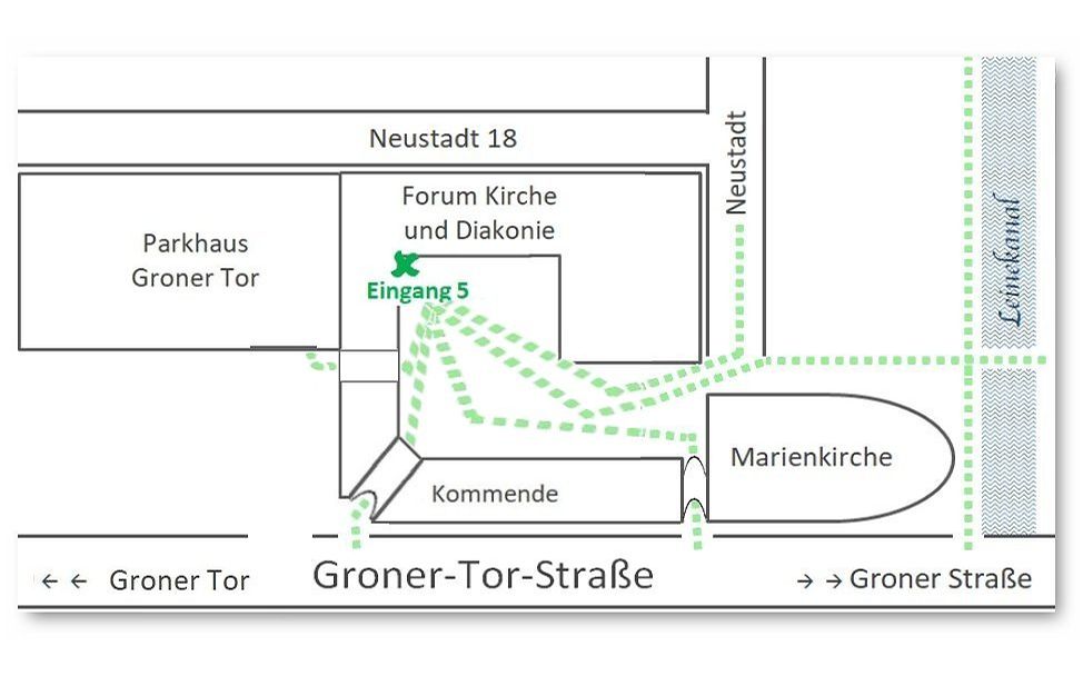 Lageplan zum Treffpunkt der UNICEF-Arbeitsgruppe Göttingen