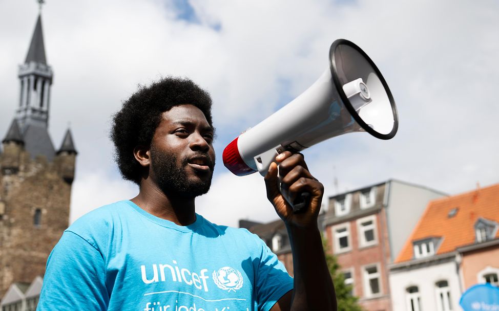 Participiant at the annual meeting of UNICEF University Clubs (Hochschulgruppen/HSG) in Aachen.