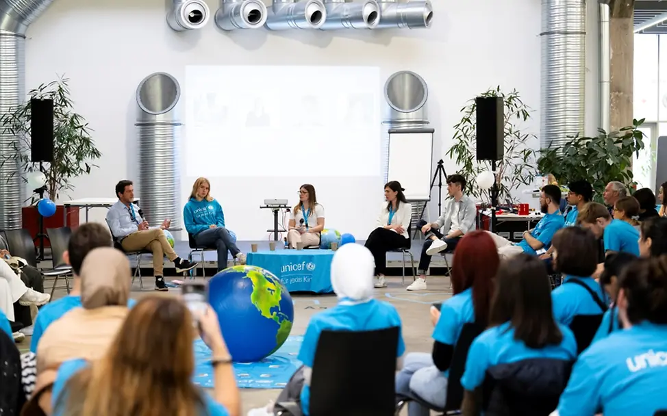 Teilnehmer des jährlichen Treffens der UNICEF-Hochschulgruppen in Aachen. | © UNICEF/UNI585148/Etges Teilnehmer des jährlichen Treffens der UNICEF-Hochschulgruppen in Aachen.