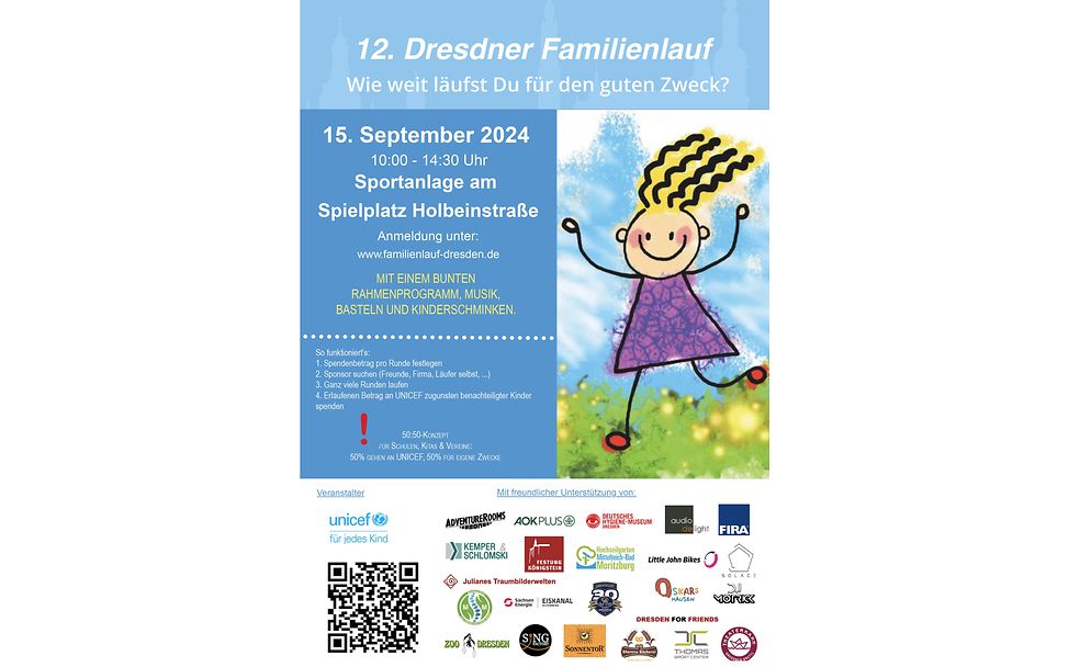 Flyer vom 12. Dresdner Familienlauf 2024