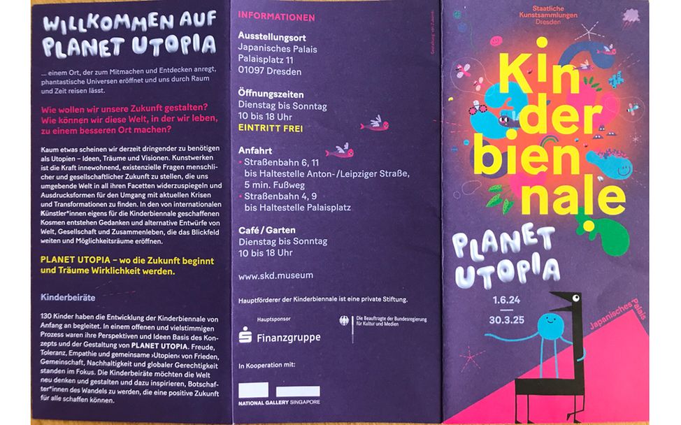 Flyer der Kinderbiennale PLANET UTOPIA