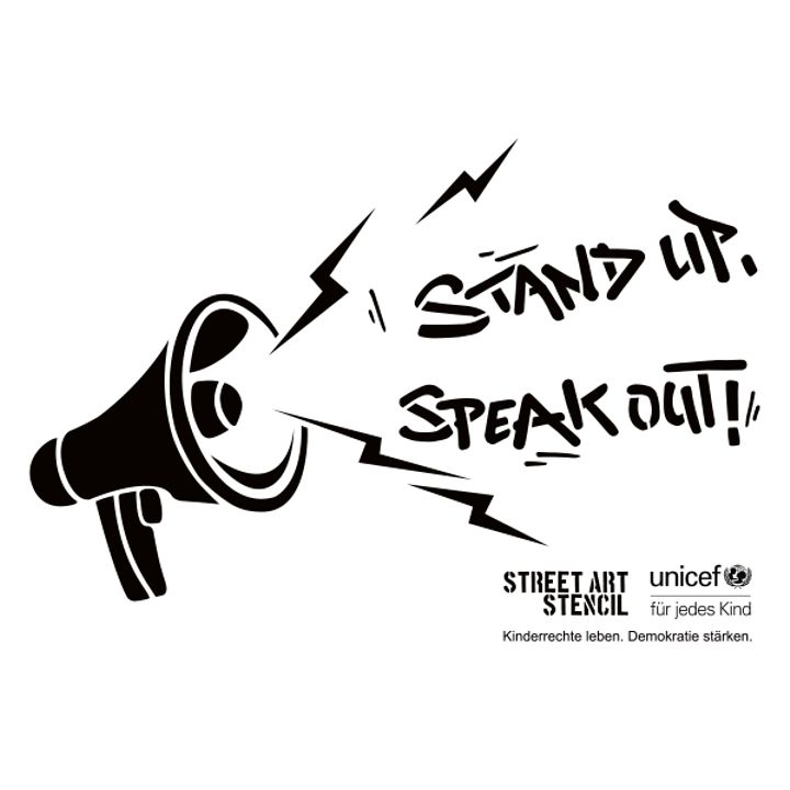 Schablone "Stand up, speak out!" Vorschau