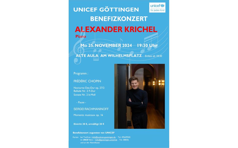 Plakat Konzert Alexander Krichel in Göttingen am 25.11.2024