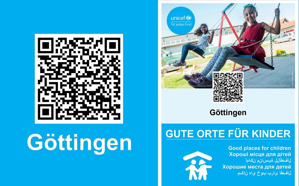 Gute Orte für Kinder Göttingen QR Code und Flyer