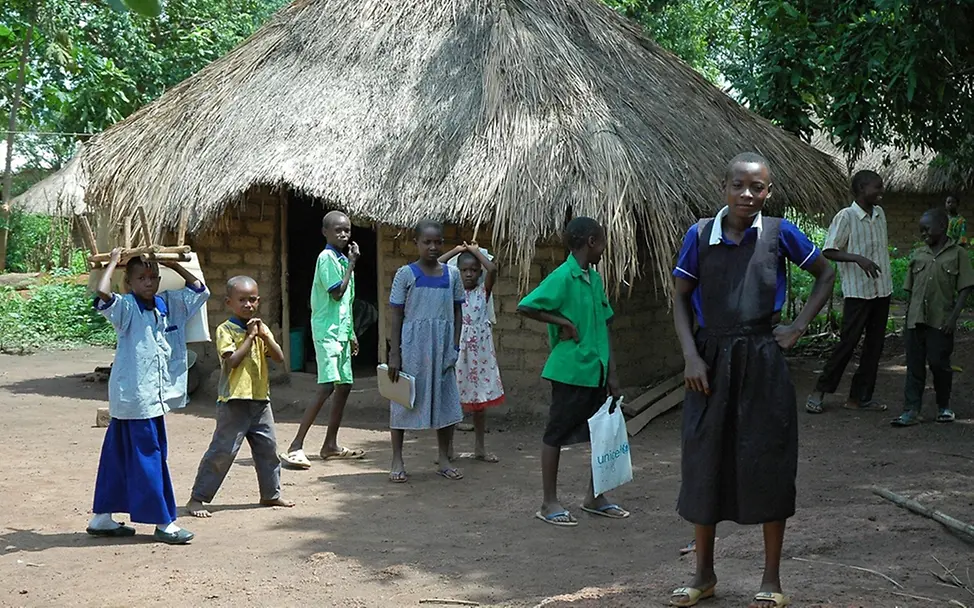 Typische strohgedeckte Hütte. ©UNICEF Typische strohgedeckte Hütte. ©UNICEF