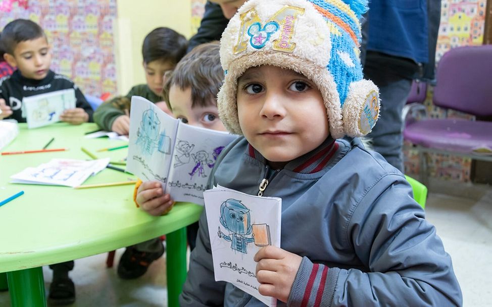 Junge in Syrien in einem UNICEF-supported child protection centre in Alleppo.