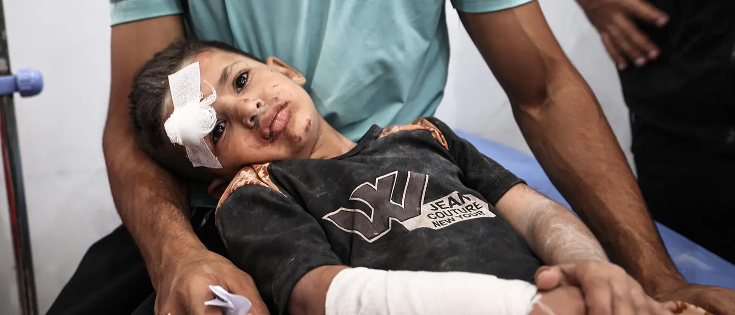 A injured child in Gaza