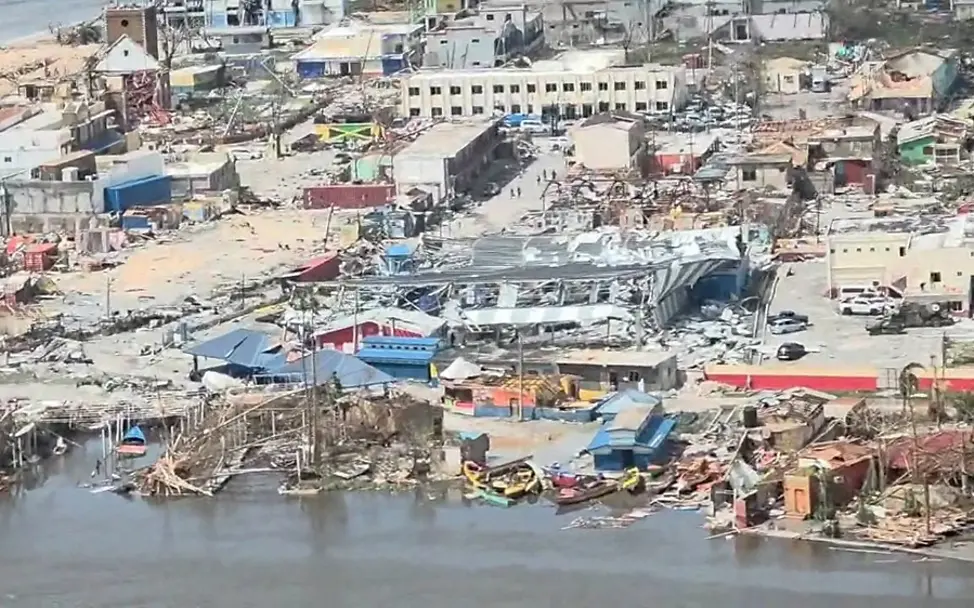 Hurrikan "Melissa": Zerstörte Gebäude auf Jamaika