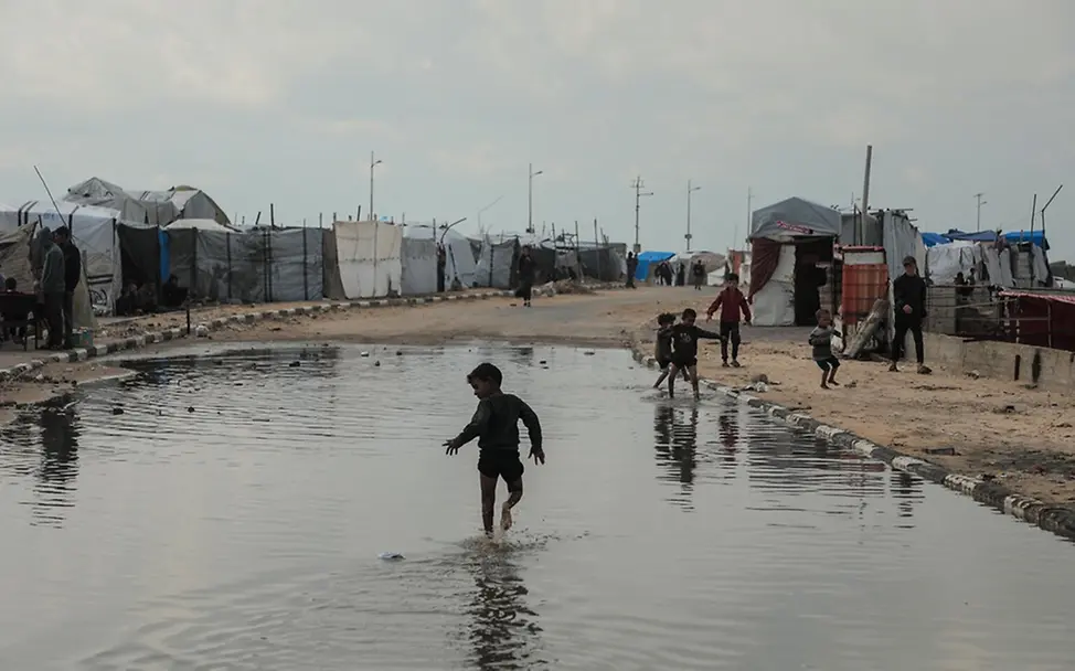 Überschwemmungen in Gaza-Stadt nach heftigem Regen.