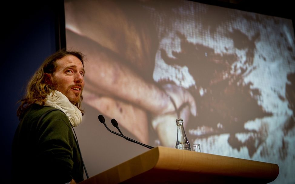 Alessio Romenzi beim Vortrag. ©UNICEF/Zimmermann