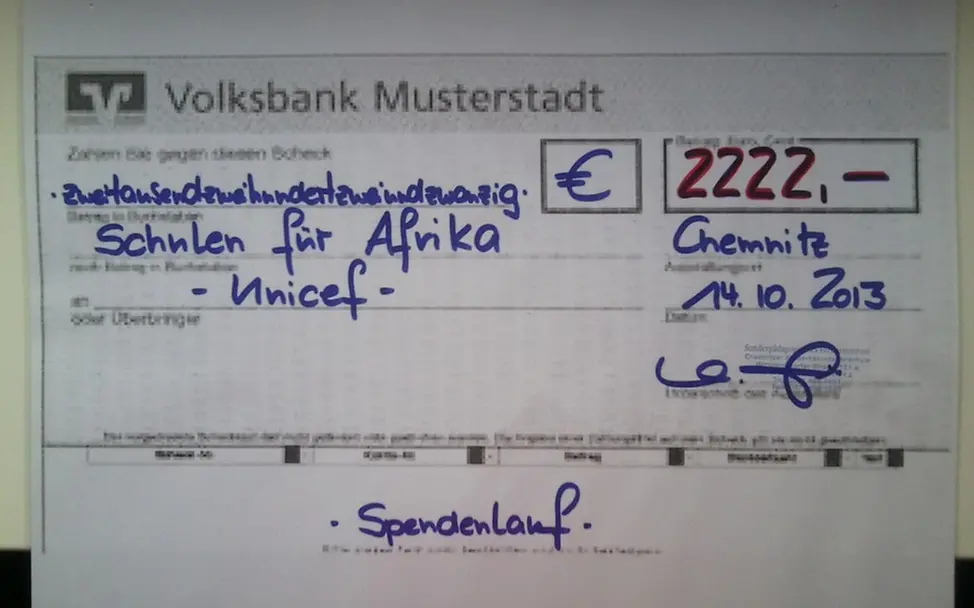 Spende1 - hervorgegangen aus einer großartigen Leistung Neuer Inhalt
