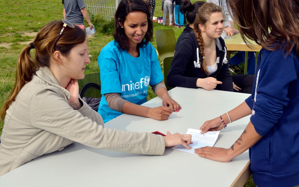 Laufen für UNICEF: Stempelstation