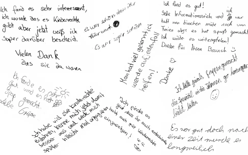 Bewertung der Unterrichtsstunde über Kinderrechte © Dirk Ronneberger Bewertung der Unterrichtsstunde über Kinderrechte © Dirk Ronneberger