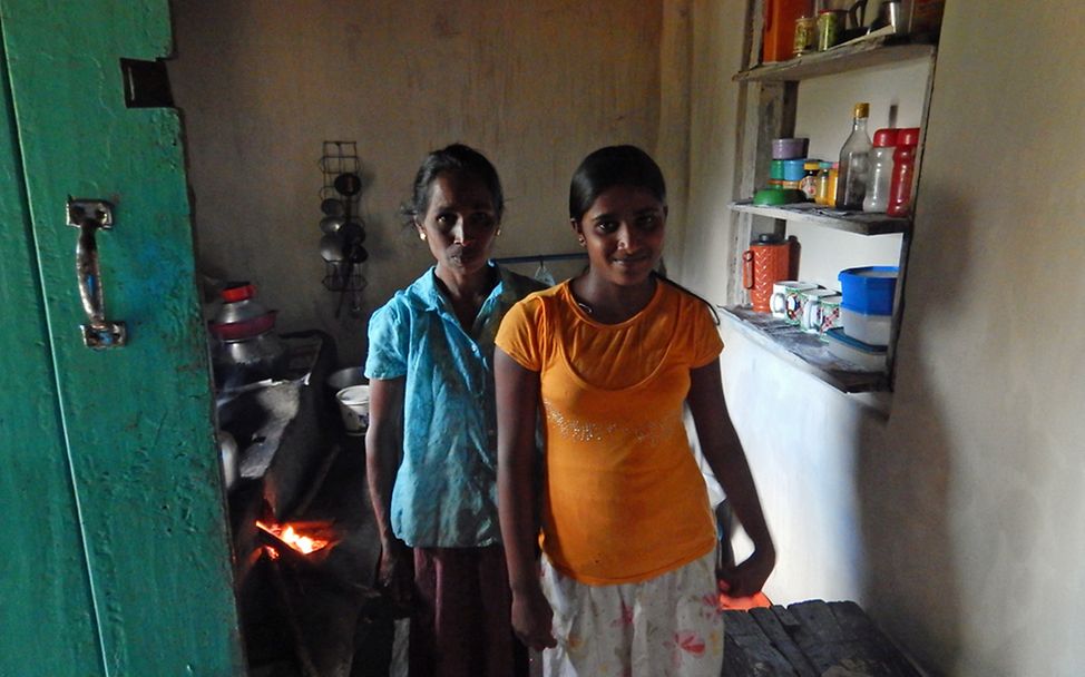 Blick in die Küche eines traditionellen Häuschens in Sri Lanka