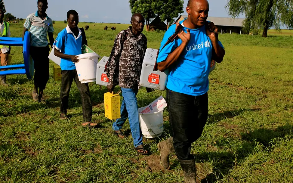 Rückkehr von einer erfolgreichen Impfaktion | © UNICEF/Pflanz Südsudan: Viele Dörfer sind für die Impfteams schwer erreichbar